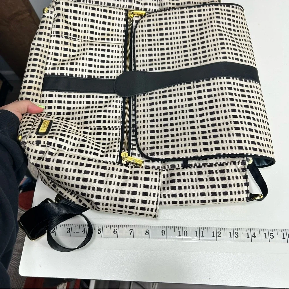 JJ Cole Black and Cream Diaper Bag Backpack